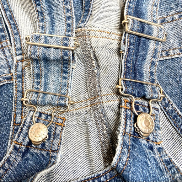 TOPSHOP Moto Denim Short Overalls - Picture 9 of 13